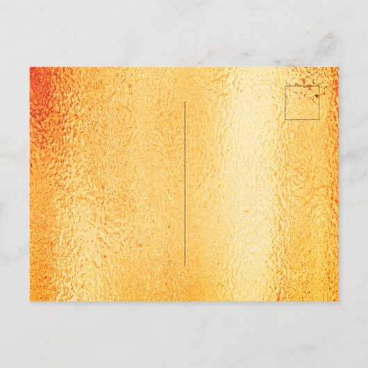 50周年結婚記念日のゴールドメタリック招待状 ポストカード (裏面)