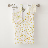 50周年結婚記念日のゴールドラブハート バスタオルセット (インサイチュ)