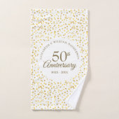 50周年結婚記念日のゴールドラブハート バスタオルセット (ハンドタオル)