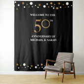 50周年結婚記念日のゴールド写真用背景 タペストリー (インサイチュ)