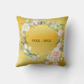 50周年結婚記念日のゴールド箔のバラの花環 クッション (裏面)