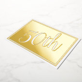 50周年結婚記念日のゴールド箔招待状 箔招待状 (回転した状態)