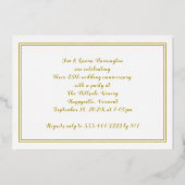 50周年結婚記念日のゴールド箔招待状 箔招待状 (裏面)