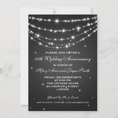 50周年結婚記念日のスパークリング チェーン ブラック 招待状 (裏面)