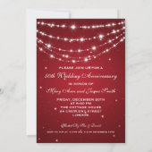50周年結婚記念日のスパークリング チェーン レッド 招待状 (裏面)
