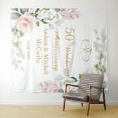 50周年結婚記念日のバラとハート タペストリー (インサイチュ(横))