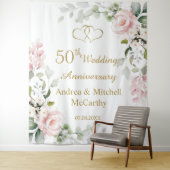 50周年結婚記念日のバラとハート タペストリー (インサイチュ)