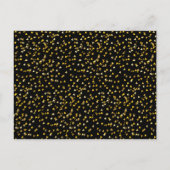 50周年結婚記念日のブラックゴールドハート インビテーションポストカード (裏面)