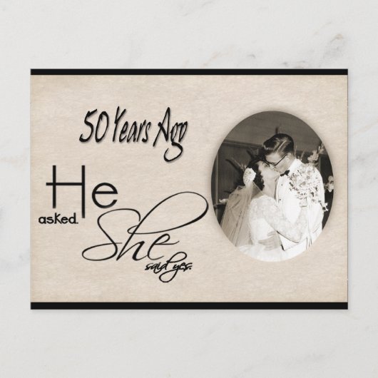 50周年結婚記念日のポストカード インビテーションポストカード (正面)
