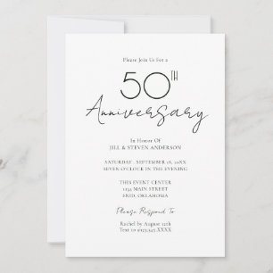 50周年結婚記念日のミニマルデザイン 招待状