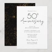 50周年結婚記念日のミニマルデザイン 招待状 (正面/裏面)