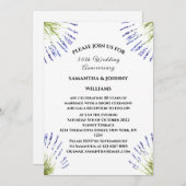 50周年結婚記念日のラベンダー花の農村風 招待状 (正面/裏面)