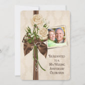 50周年結婚記念日のローズ 招待状 (正面)