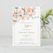 50周年結婚記念日のヴィンテージエンブロイダリー付きドレス 招待状 (スタンド正面)