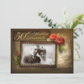 50周年結婚記念日のヴィンテージ写真招待状 招待状 (スタンド正面)
