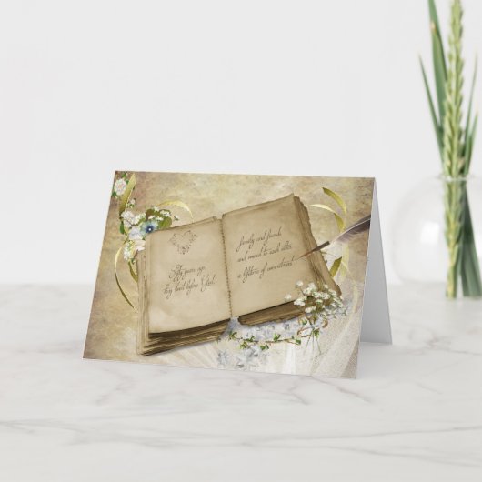 50周年結婚記念日のヴィンテージ本 カード (正面)