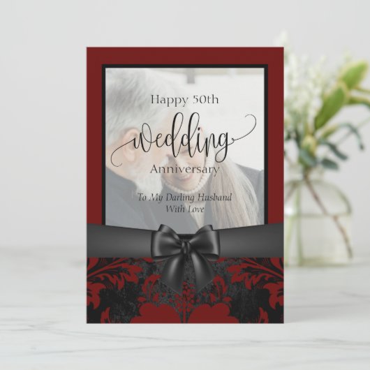50周年結婚記念日の伝統的な写真です 招待状 (スタンド正面)