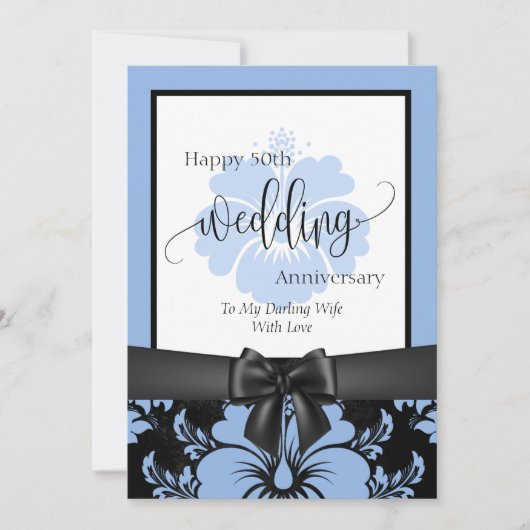 50周年結婚記念日の伝統的な写真 招待状 (正面)