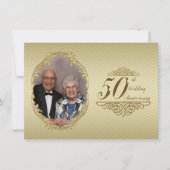 50周年結婚記念日の写真招待カード 招待状 (正面)