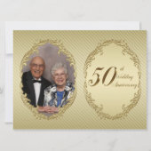 50周年結婚記念日の写真招待カード 招待状 (正面)