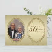 50周年結婚記念日の写真招待カード 招待状 (スタンド正面)