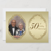 50周年結婚記念日の写真招待カード 招待状 (正面)