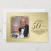 50周年結婚記念日の写真招待カード 招待状 (正面)