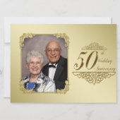 50周年結婚記念日の写真招待カード 招待状 (正面)