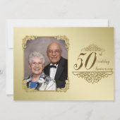 50周年結婚記念日の写真招待カード 招待状 (正面)