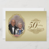 50周年結婚記念日の写真招待カード 招待状 (正面)