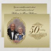 50周年結婚記念日の写真招待状カード 招待状 (正面/裏面)