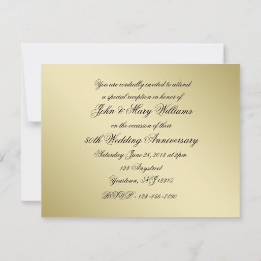 50周年結婚記念日の写真招待状カード 招待状 (裏面)
