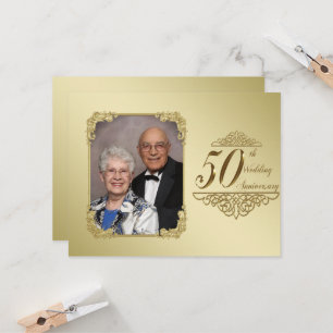 50周年結婚記念日の写真招待状カード 招待状