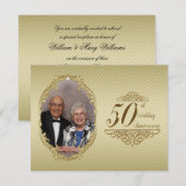 50周年結婚記念日の写真招待状カード 招待状 (正面/裏面)