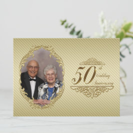 50周年結婚記念日の写真招待状カード 招待状
