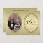 50周年結婚記念日の写真招待状カード 招待状 (正面/裏面)