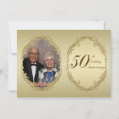 50周年結婚記念日の写真招待状カード 招待状 (正面)