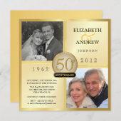 50周年結婚記念日の写真招待状 招待状 (正面/裏面)