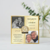 50周年結婚記念日の写真招待状 招待状 (スタンド正面)
