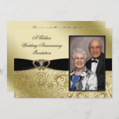 50周年結婚記念日の写真招待状 招待状 (正面/裏面)