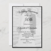 50周年結婚記念日の写真 エレガントなモノクロ 招待状 (裏面)