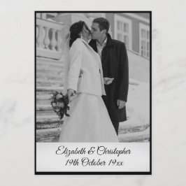 50周年結婚記念日の写真 エレガントなモノクロ 招待状