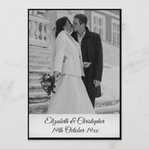 50周年結婚記念日の写真 エレガントなモノクロ 招待状
