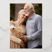 50周年結婚記念日の写真 ゴールドグリッター 箔招待状 (裏面)