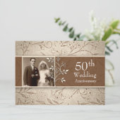 50周年結婚記念日の写真 ヴィンテージの招待状 招待状 (スタンド正面)