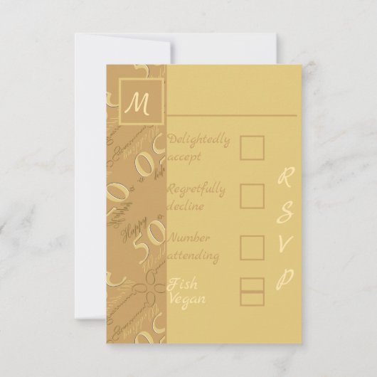 50周年結婚記念日の出欠確認 出欠カード (裏面)