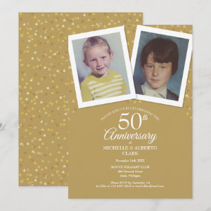 50周年結婚記念日の子供時代の写真 招待状