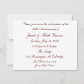 50周年結婚記念日の招待のお知らせ 招待状 (裏面)