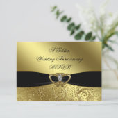 50周年結婚記念日の招待状カード 出欠カード (スタンド正面)