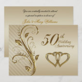 50周年結婚記念日の招待状カード 招待状 (正面/裏面)